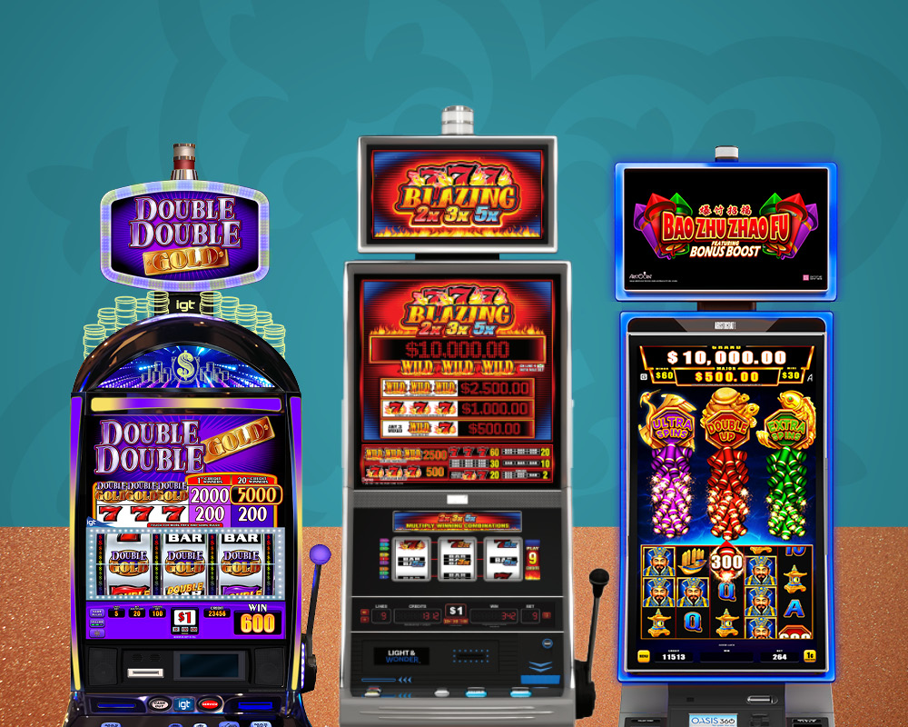 Double Double Dollar, Triple Blazing 7's and Bao Zhu Zhao Fu Slot Cabinets